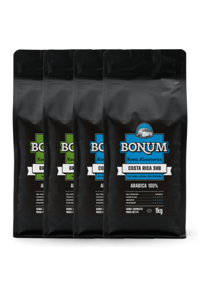Zestaw Dla Kawoszy: 2× Brazylia Santos 1kg + 2× Costa Rica 1 kg