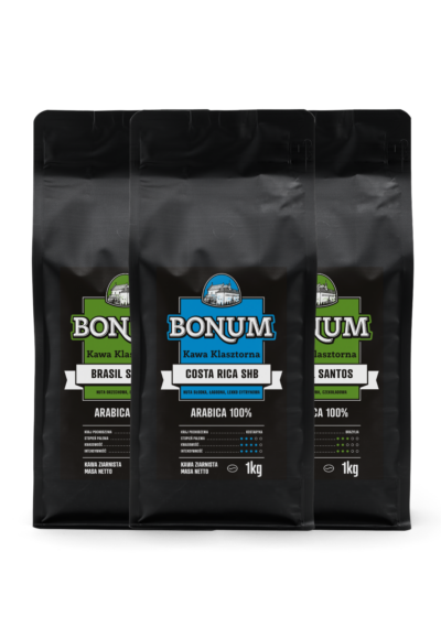 Zestaw Moc Dobra: 2× Brazylia Santos 1 kg + 1× Costa Rica SHB 1 kg