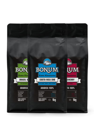 Zestaw Mix: Brazylia Santos 1 kg + Costa Rica SHB 1 kg + India Cherry 1 kg