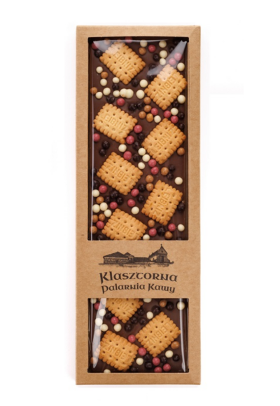 Czekolada wyrabiana ręcznie - MLECZNA - herbatniki + crunch 120g