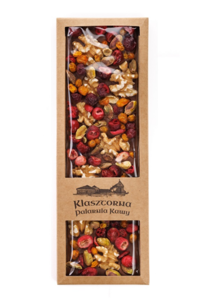 Czekolada wyrabiana ręcznie - MLECZNA- orzechy + owoce 120g