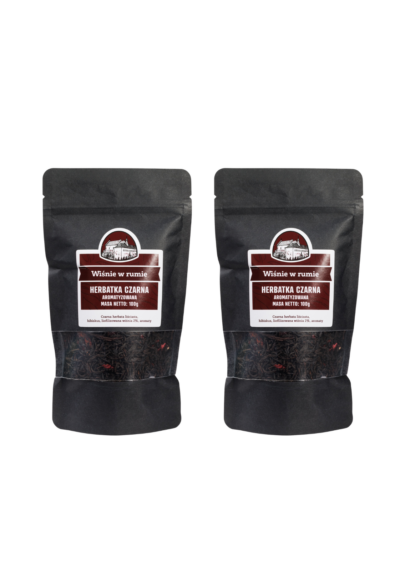 Wielopak 2×100g – Herbatka Czarna Aromatyzowana Wiśnie w Rumie 100g